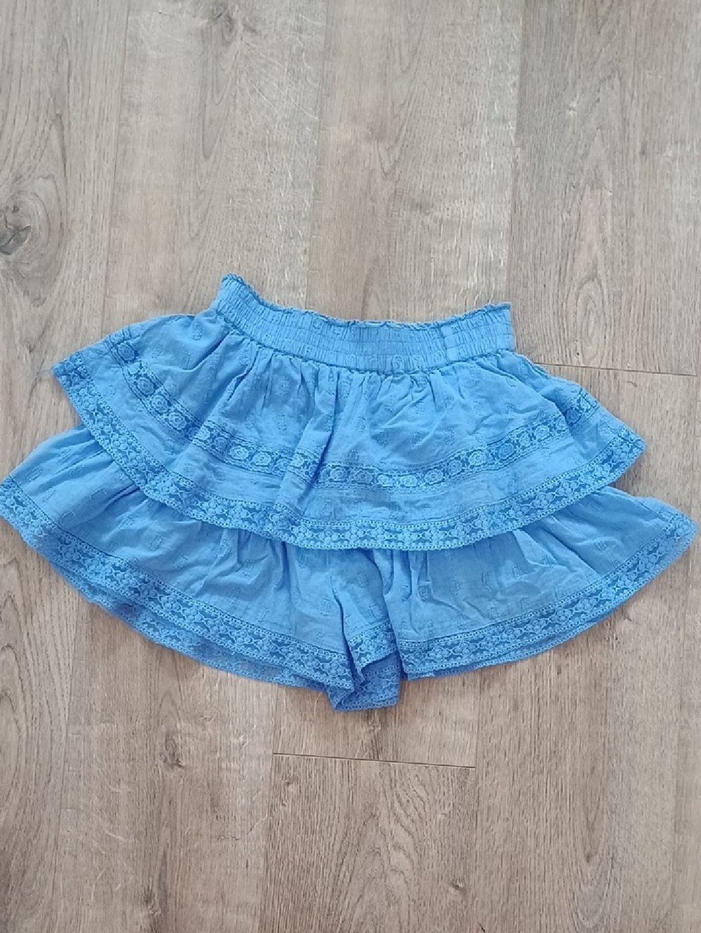 Altar'd State Blue Tiered Ruffle Skort